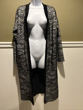 Catherine Malandrino Women's Duster Cardigan Size Small Zebra Print
